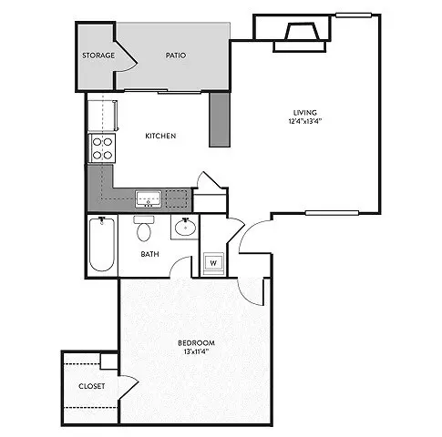 1 Bed • 1 Bath 308 floor plan