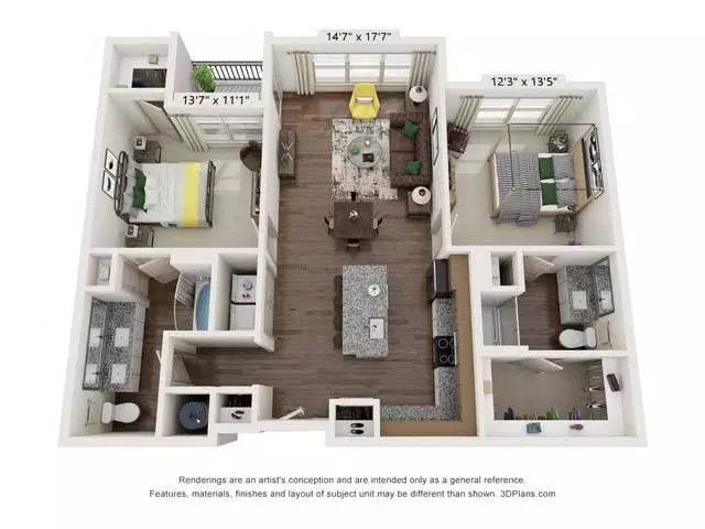 Two-Bedroom (B2) 4111 floor plan