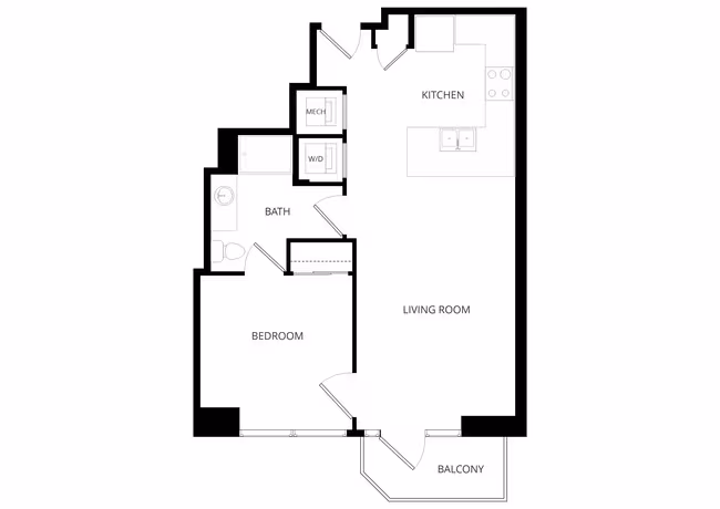 1 Bed • 1 Bath 0503 floor plan