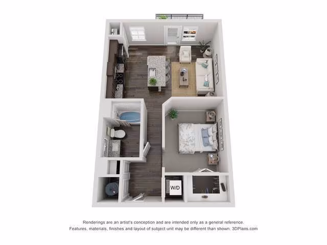 1 Bed • 1 Bath B2-2314 floor plan