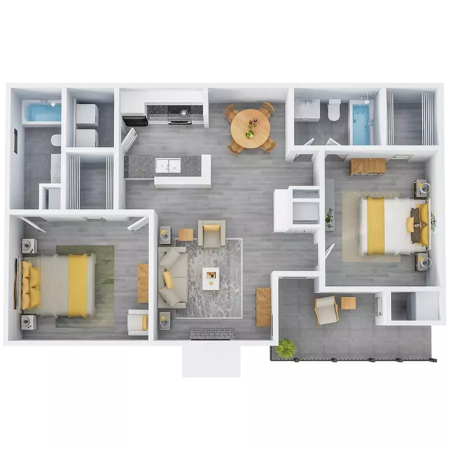 2 Beds • 2 Bath 803 floor plan