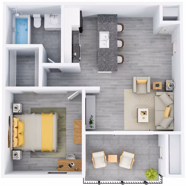 1 Bed • 1 Bath 724 floor plan