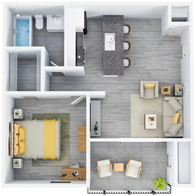 1 Bed • 1 Bath 724 floor plan
