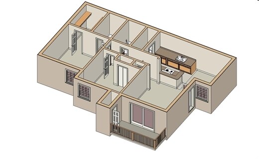 2 Beds • 2 Bath 0523 floor plan