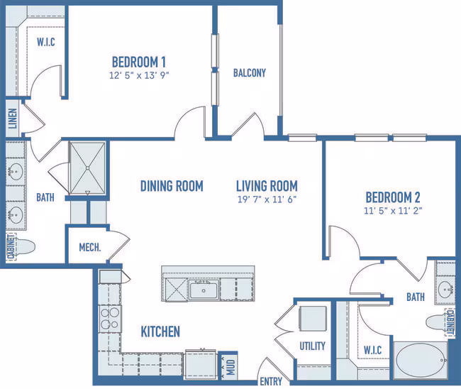 Unit 1229 1215 floor plan