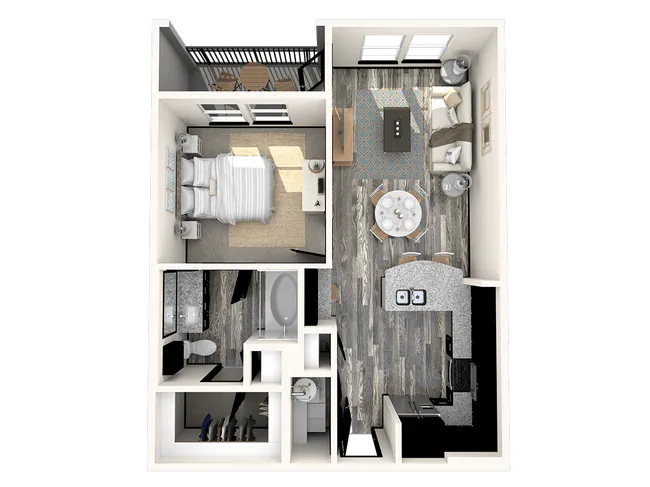 1 Bed • 1 Bath 3106 floor plan