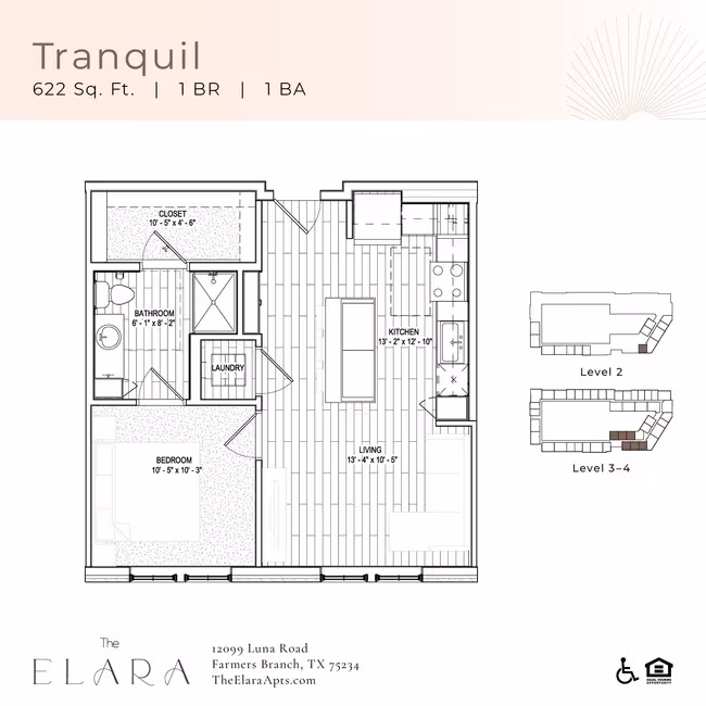 1 Bed • 1 Bath - floor plan