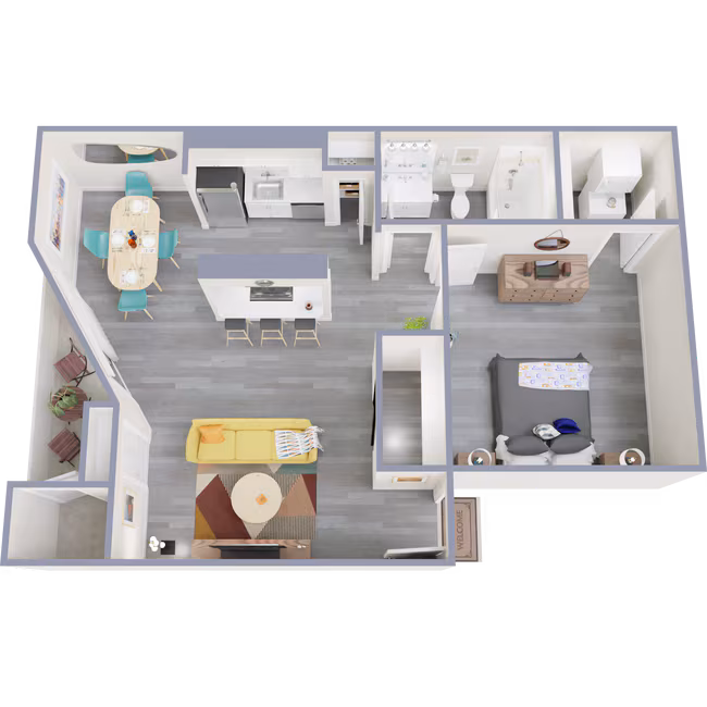 1 Bed • 1 Bath 2086 floor plan