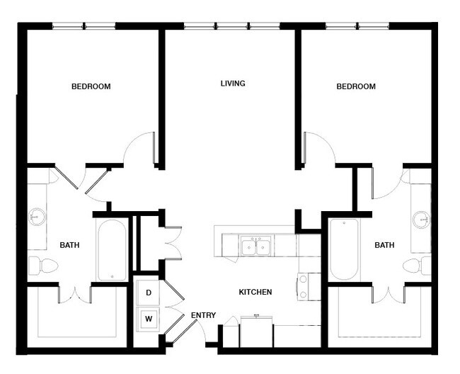 2 Beds • 2 Bath 201 floor plan