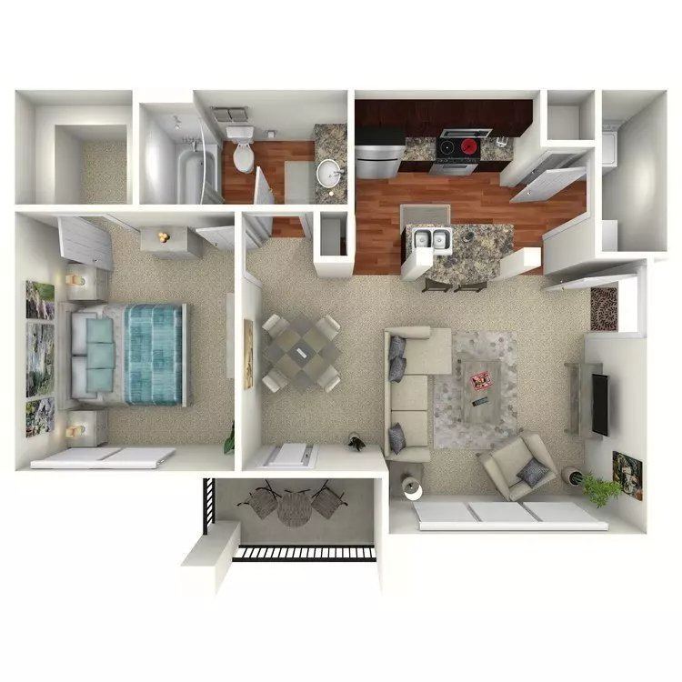1 Bed • 1 Bath 1036 floor plan