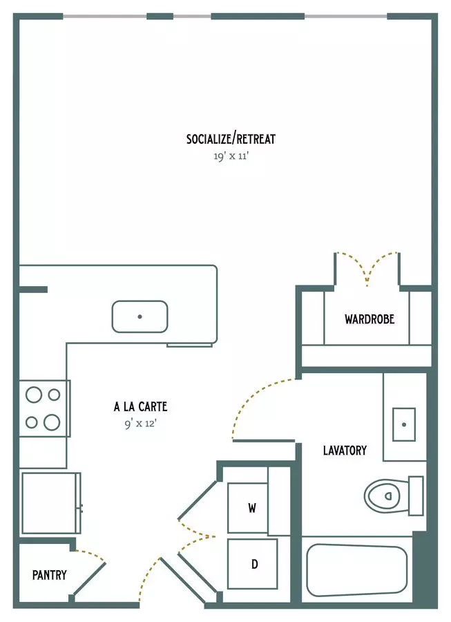 Studio • 1 Bath 429 floor plan