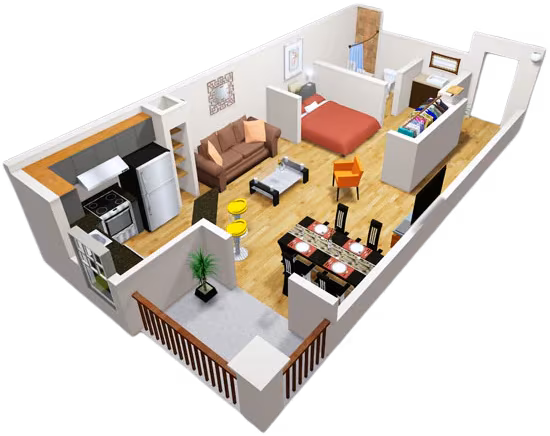 Studio • 1 Bath 1023 floor plan