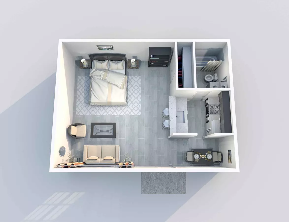 Studio • 1 Bath 2041A floor plan