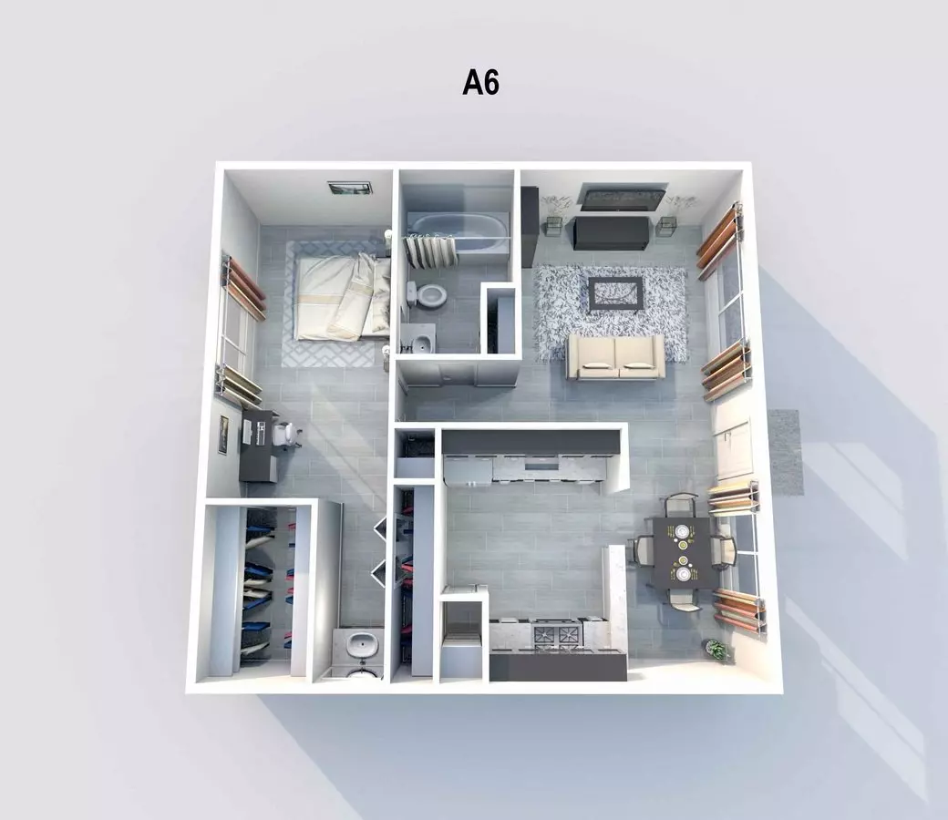 1 Bed • 1 Bath 2019 floor plan
