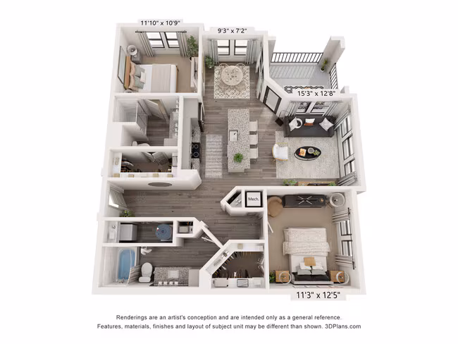 Unit 4215 6223 floor plan