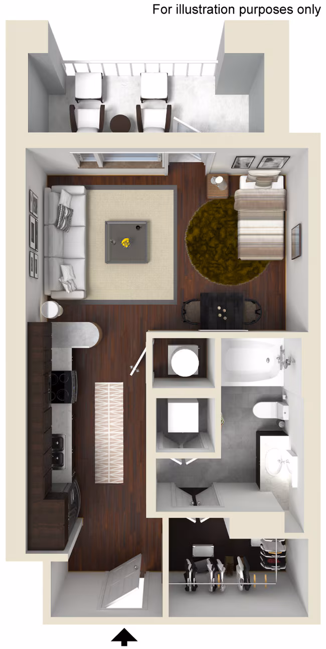 Studio • 1 Bath 0817 floor plan