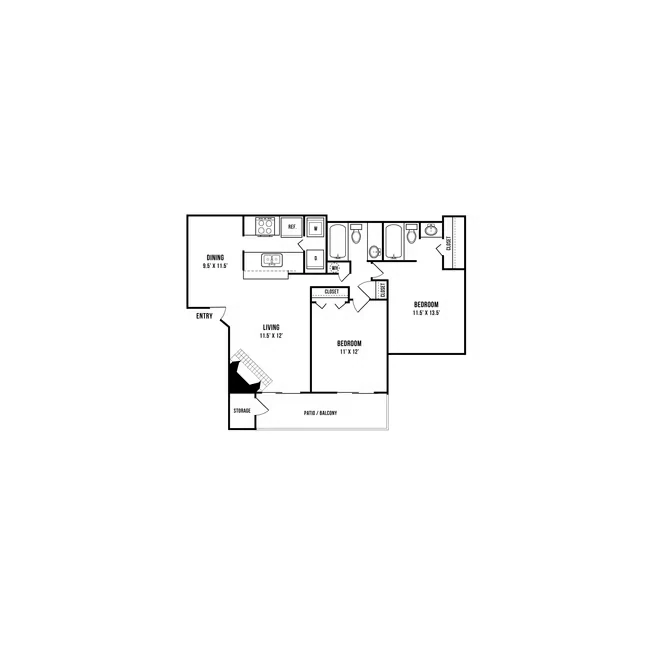 B1 Renovated 714 floor plan