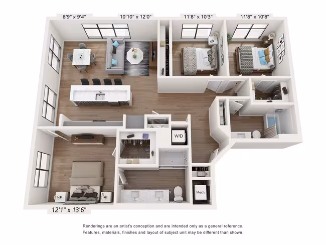 C1 - Affordable 1101 floor plan