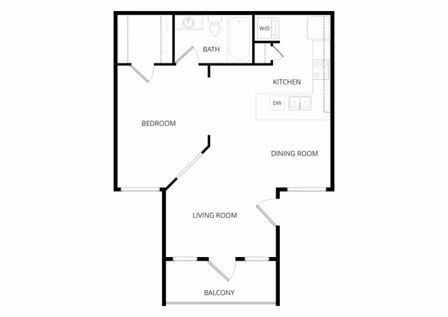 1 Bed • 1 Bath 0808 floor plan