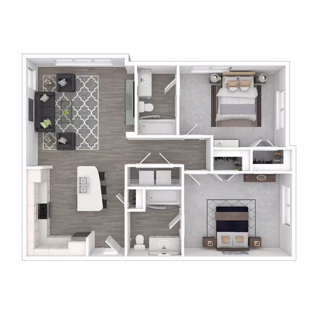 2 Beds • 2 Bath 1424 floor plan
