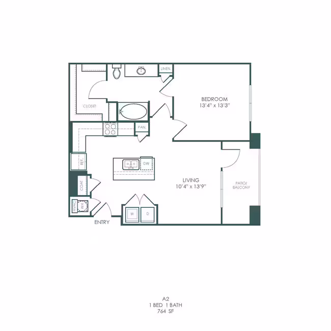 1 Bed • 1 Bath 12304 floor plan
