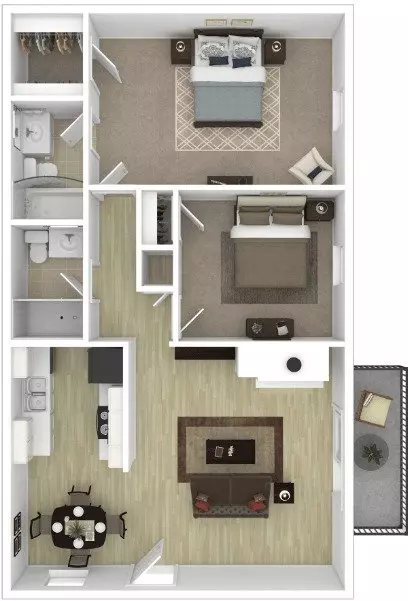 1 Bed • 1 Bath 724-108 floor plan