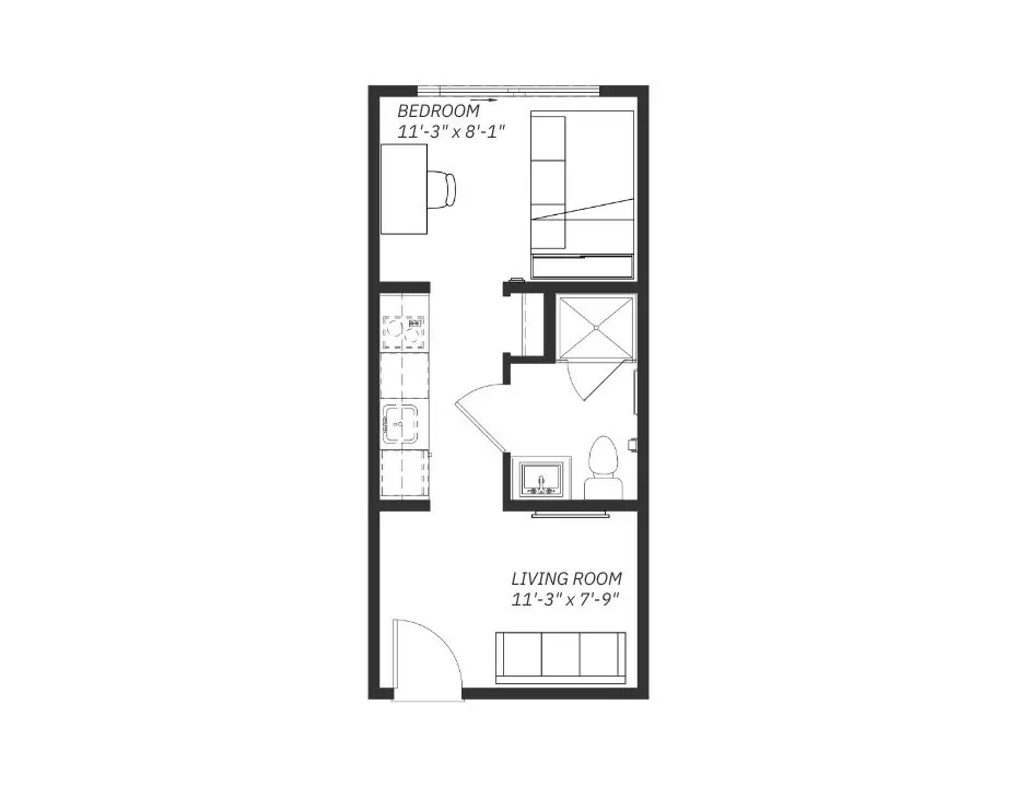 Studio A 1-314 floor plan