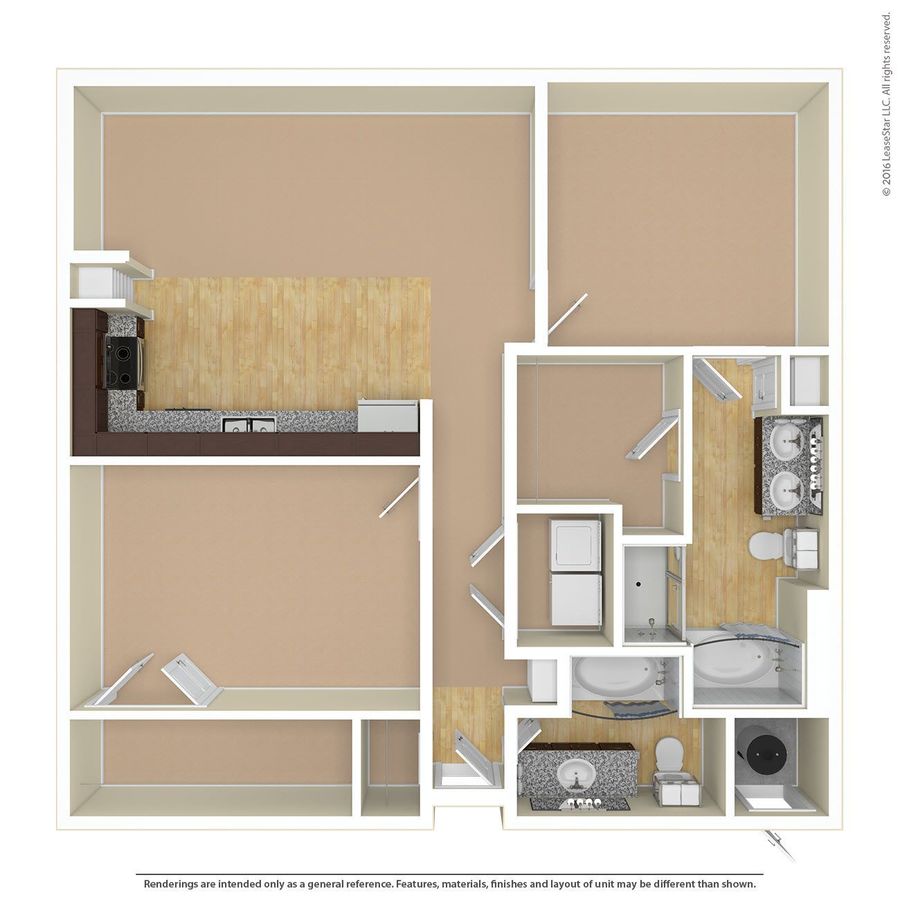 2 Beds • 2 Bath 407 floor plan