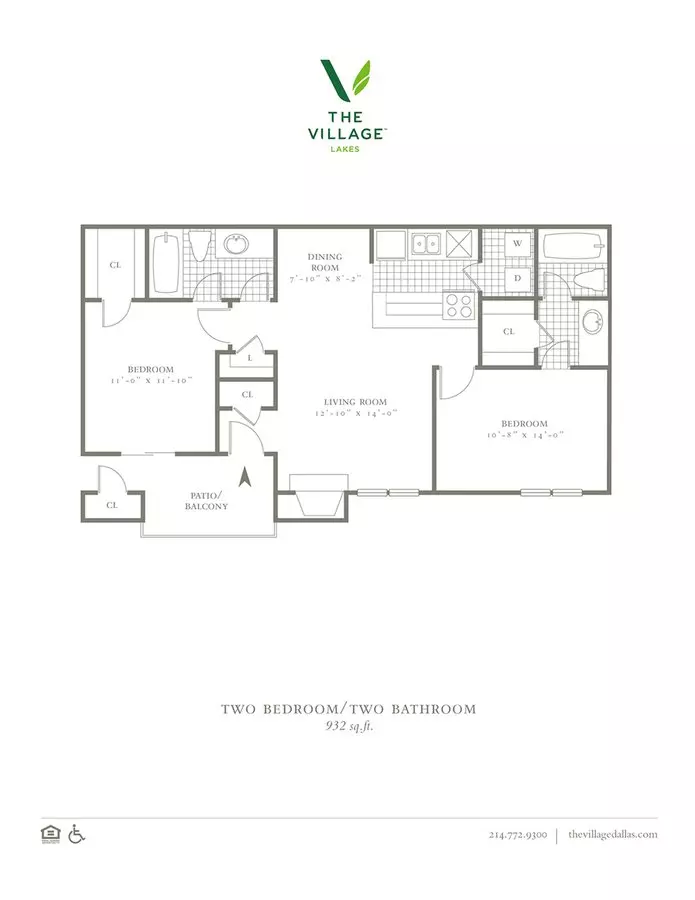 2 Beds • 2 Bath 3308 floor plan