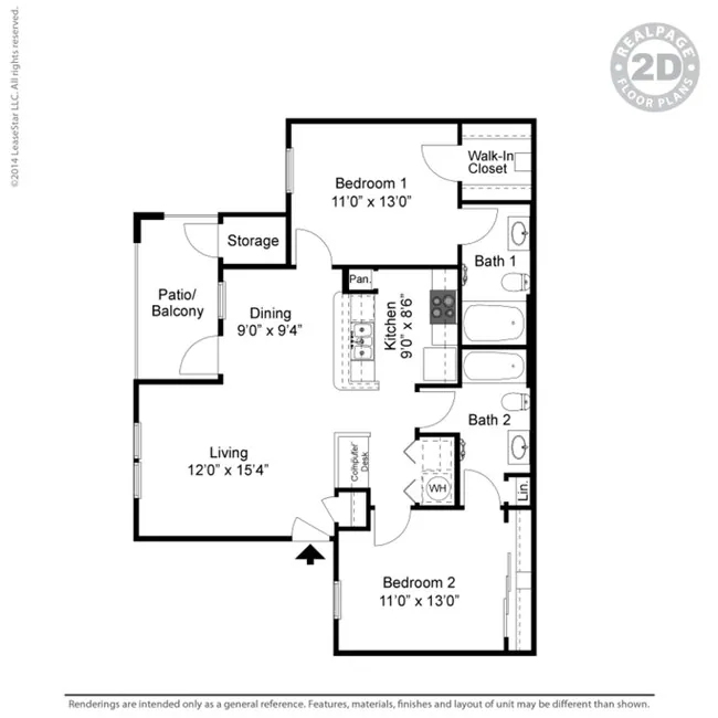 2 Beds • 2 Bath 236 floor plan