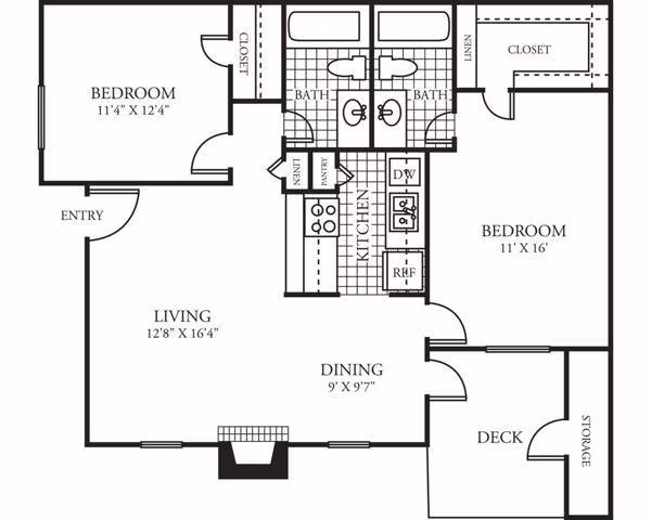2 Beds • 2 Bath 331 floor plan