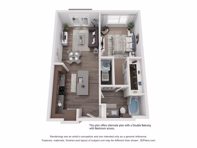 1 Bed • 1 Bath 411 floor plan