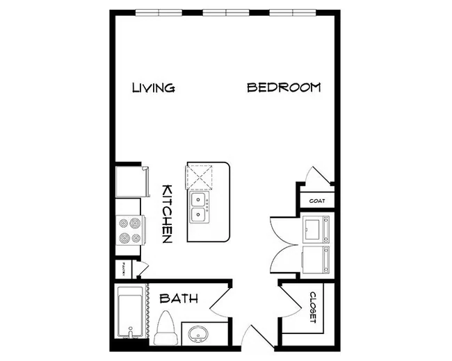 Studio • 1 Bath 409 floor plan