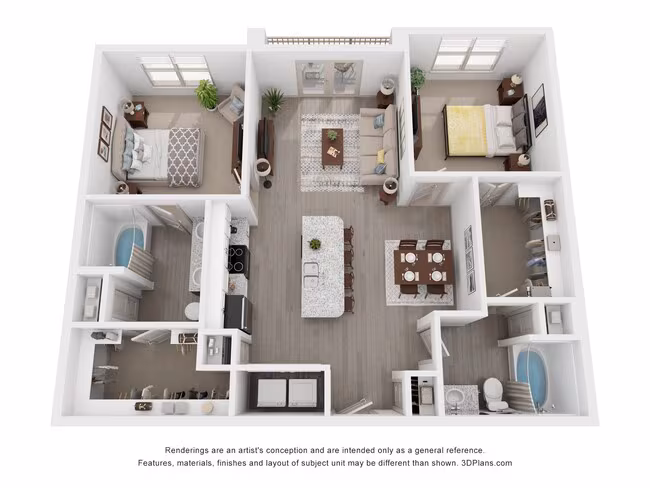 2 Beds • 2 Bath 2-218 floor plan