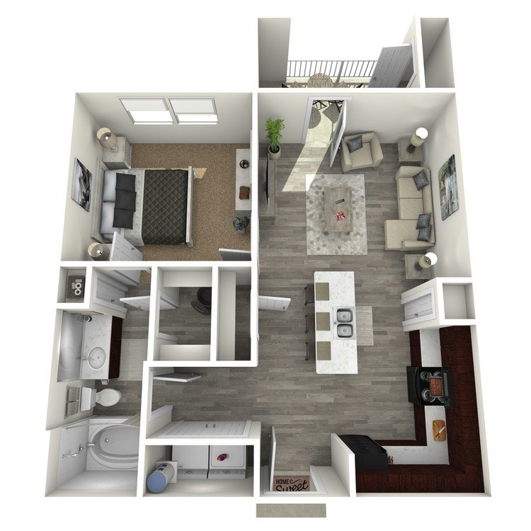 1 Bedroom 2109 floor plan