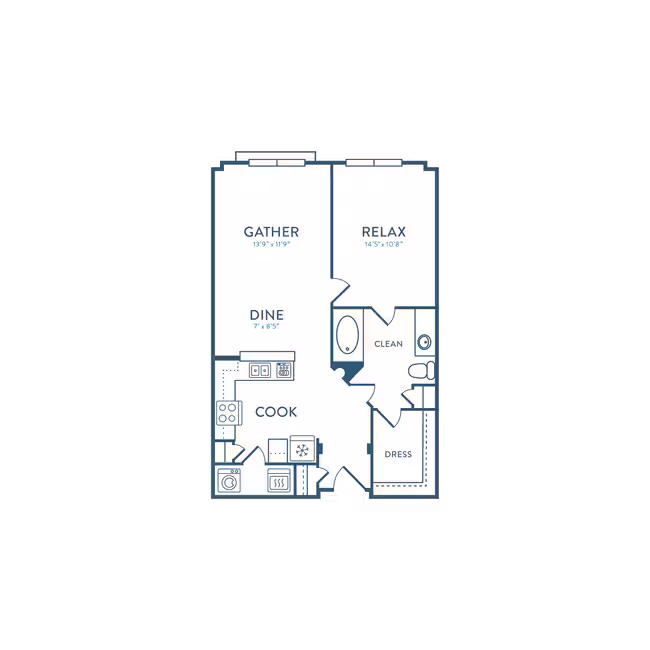 1 Bed • 1 Bath 207 floor plan