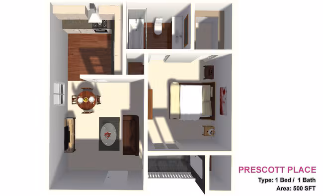 Studio 1424P floor plan