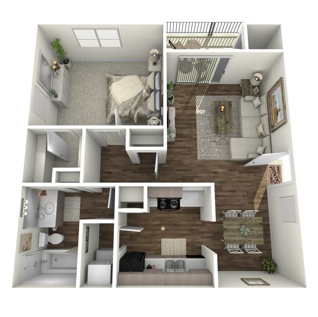 1 Bed • 1 Bath 1121 floor plan