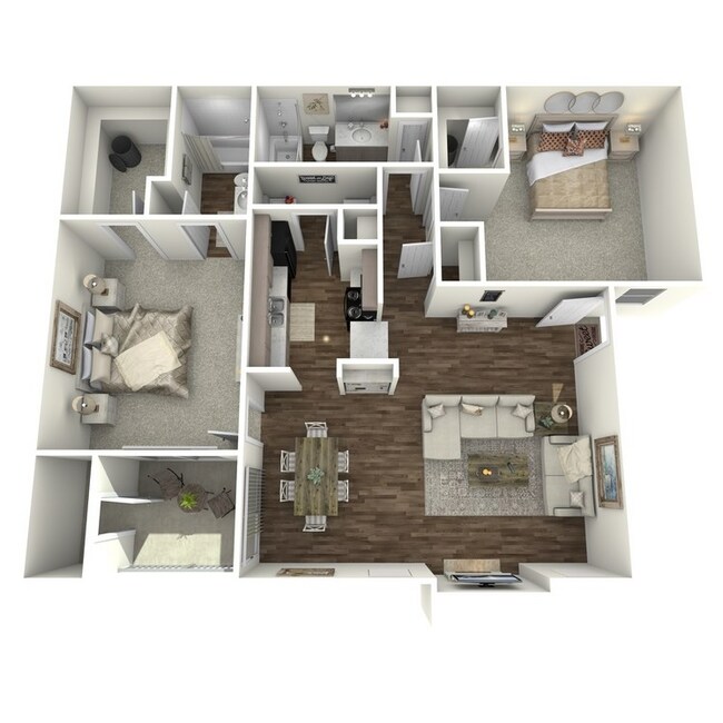 2Bed/2Bath 214 floor plan