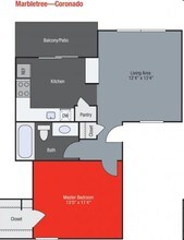 1 Bed • 1 Bath 1046 floor plan