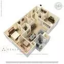 2 Beds • 2 Bath 3-303 floor plan