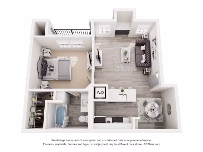 1 Bed • 1 Bath 1113 floor plan