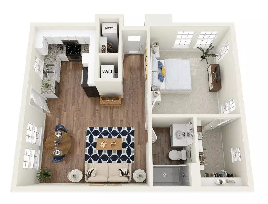 1 Bed • 1 Bath 814 floor plan