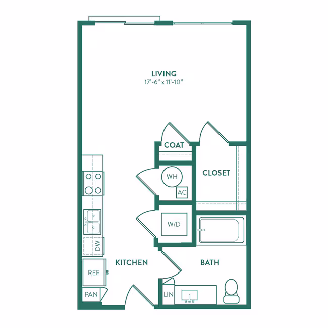 Studio • 1 Bath WAITS1 floor plan