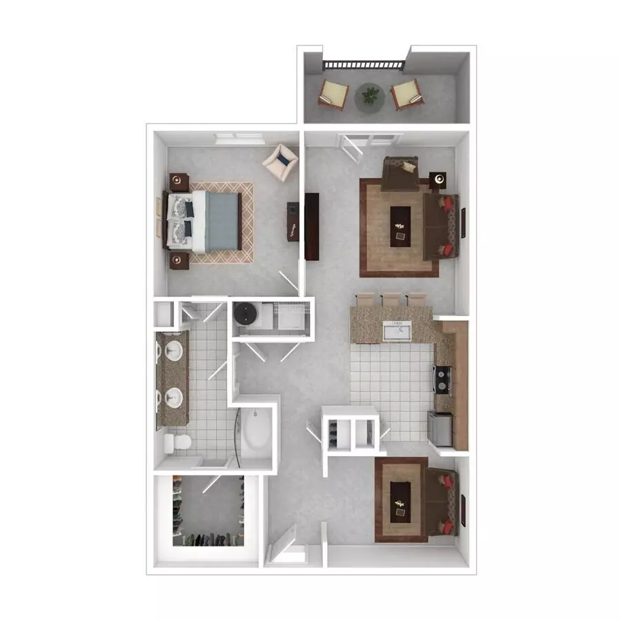 1 Bed • 1 Bath 7158 floor plan