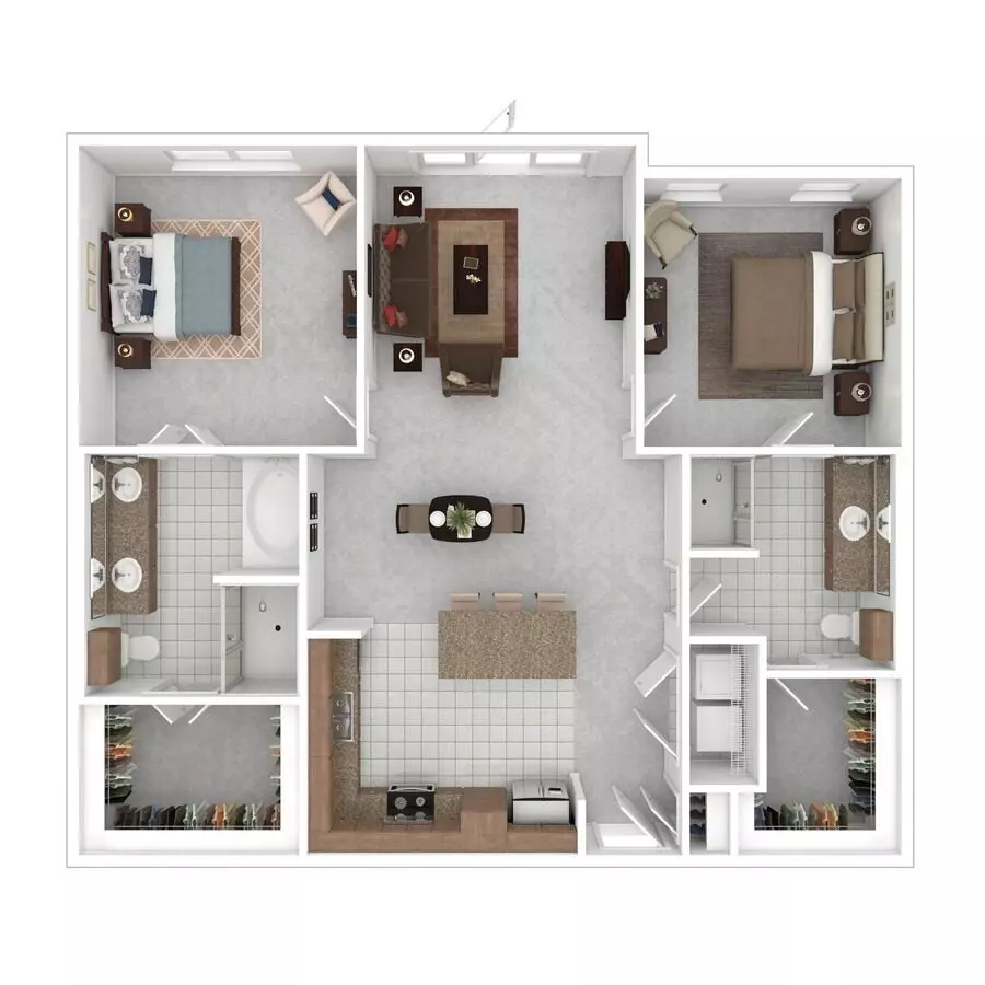 2 Beds • 2 Bath 7356 floor plan