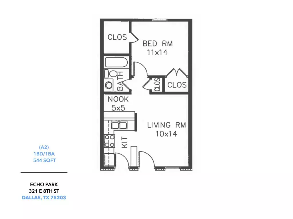 1 Bed • 1 Bath 208 floor plan
