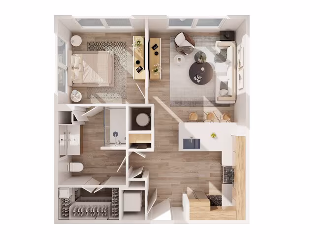 1 Bed • 1 Bath - floor plan
