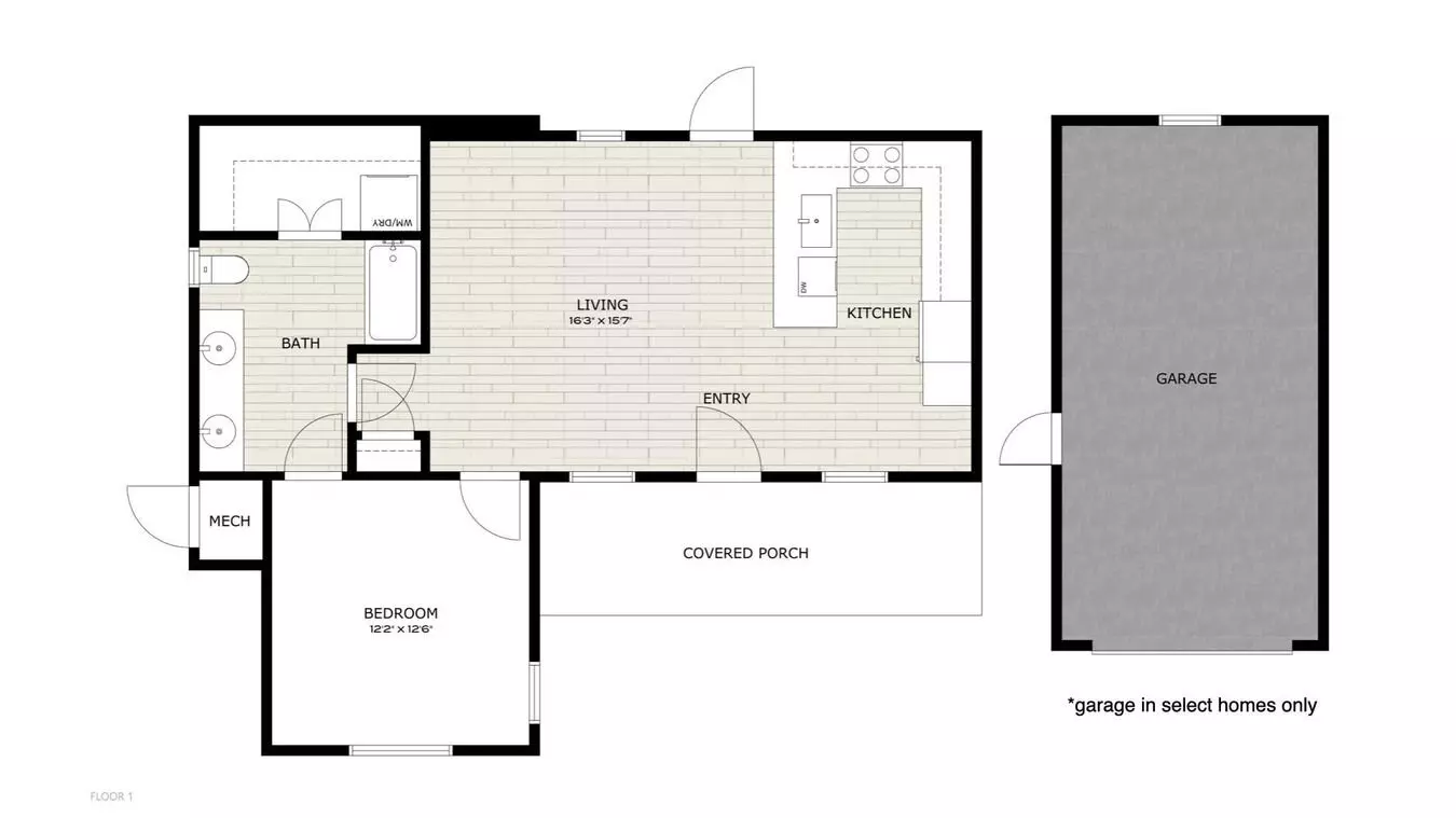 1 Bed • 1 Bath 1015B floor plan