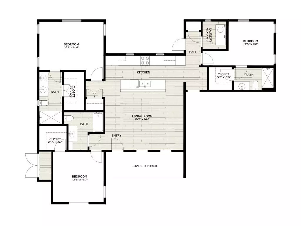 3 Beds • 3 Bath 00915 floor plan